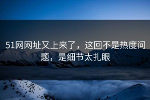51网网址又上来了，这回不是热度问题，是细节太扎眼
