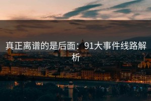 真正离谱的是后面：91大事件线路解析