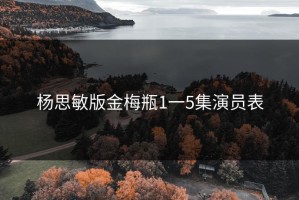 杨思敏版金梅瓶1一5集演员表