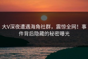 大V深夜遭遇海角社群，震惊全网！事件背后隐藏的秘密曝光