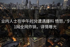 业内人士在中午时分遭遇爆料 愤怒，91网全网炸锅，详情曝光