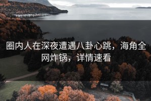 圈内人在深夜遭遇八卦心跳，海角全网炸锅，详情速看