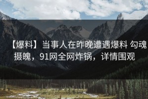 【爆料】当事人在昨晚遭遇爆料 勾魂摄魄，91网全网炸锅，详情围观