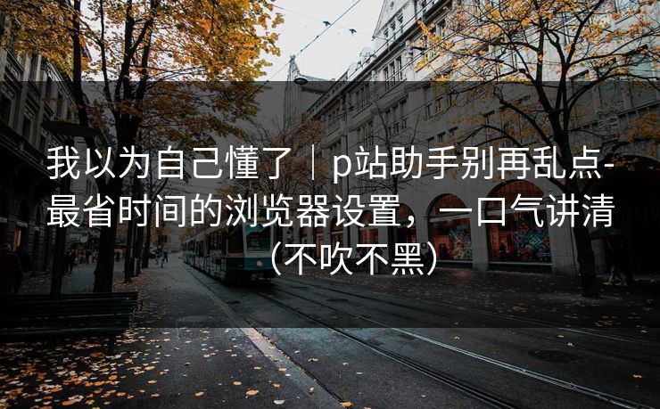 我以为自己懂了|p站助手别再乱点-最省时间的浏览器设置,一口气讲清(不吹不黑) 我以为自己懂了|p站助手别再乱点-最省时间的浏览器设置,一口气讲清(不吹不黑)